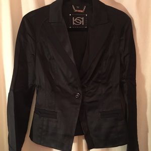 bebe shiny black blazer - size 10